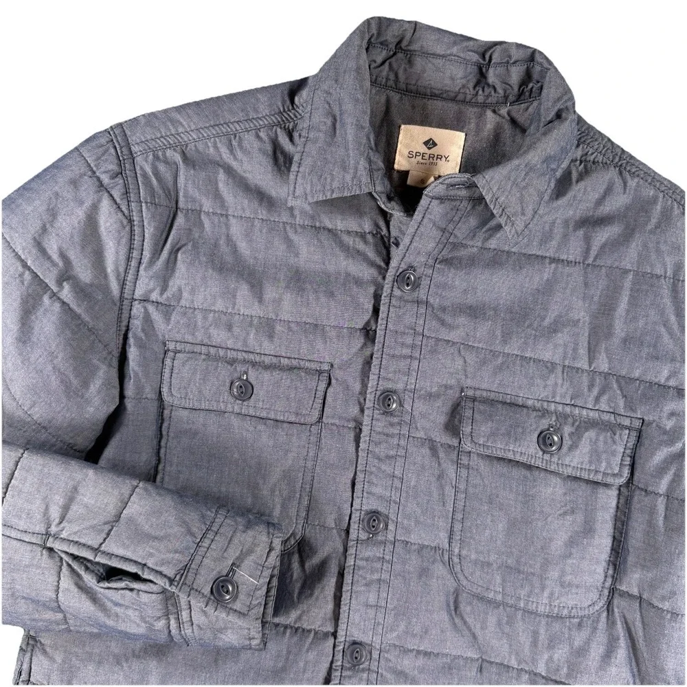Sperry Quilted Mens S Shirt‎ Jacket Shacket Chambray Button Up Gorpcore Hiking